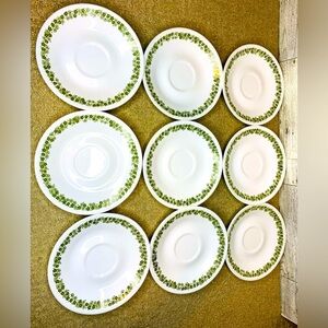 Set of 9 Vintage Corelle Crazy Daisy/ Spring Blossom pattern saucers